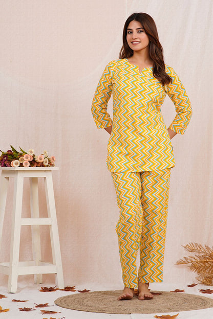 cotton printed night suit set