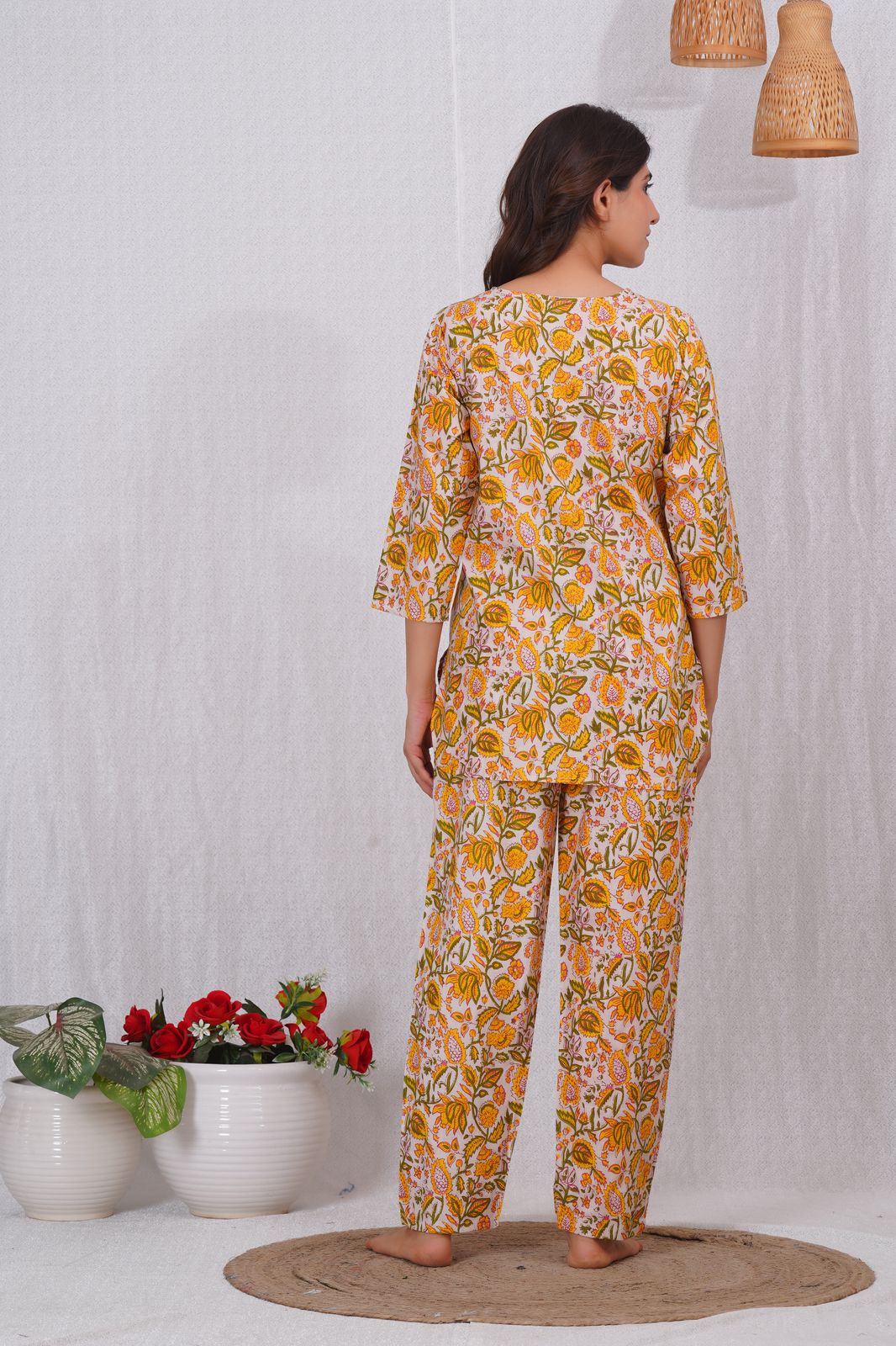 cotton printed night suit set