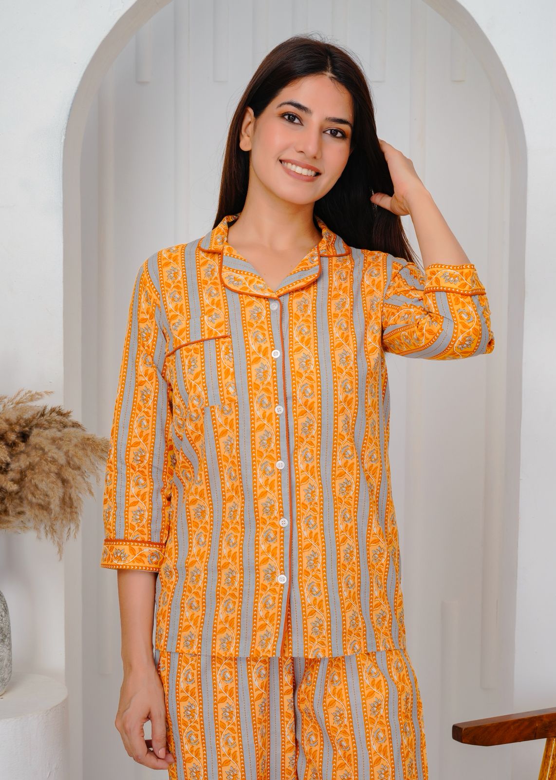 cotton printed night suit set