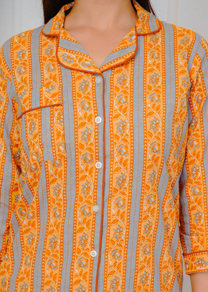 cotton printed night suit set