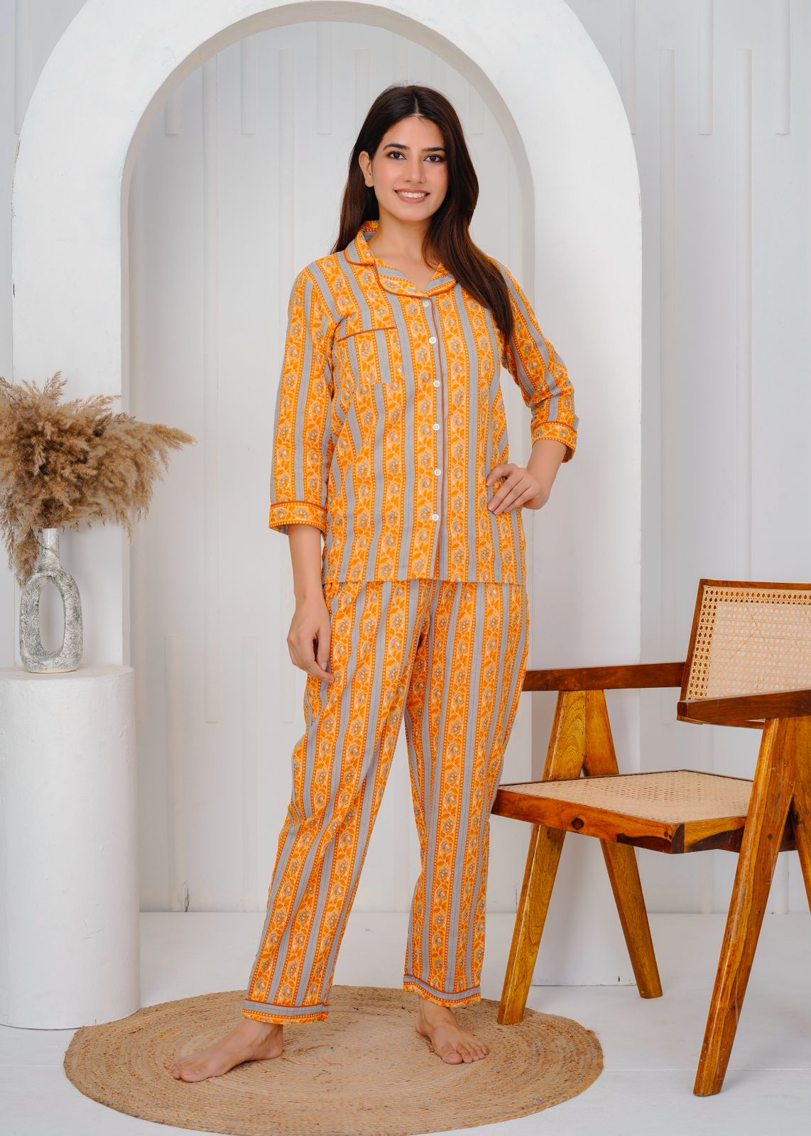 cotton printed night suit set