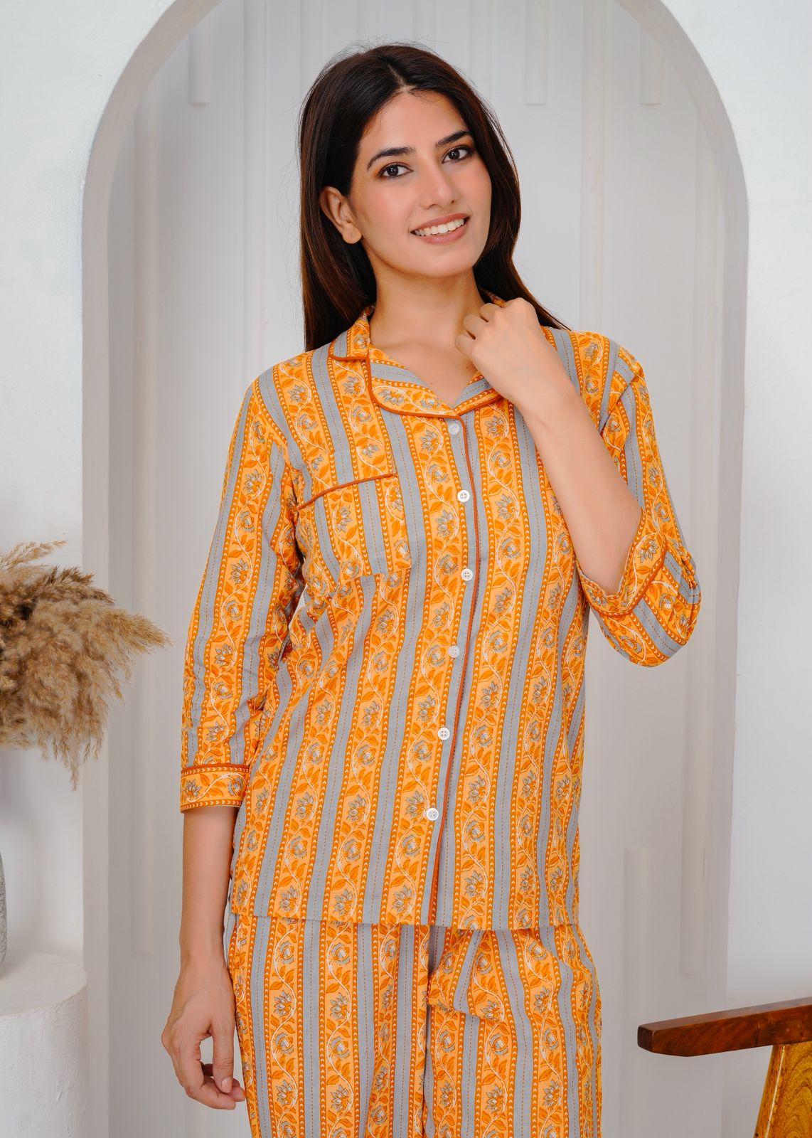 cotton printed night suit set