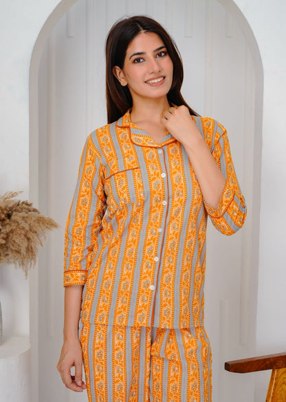 cotton printed night suit set
