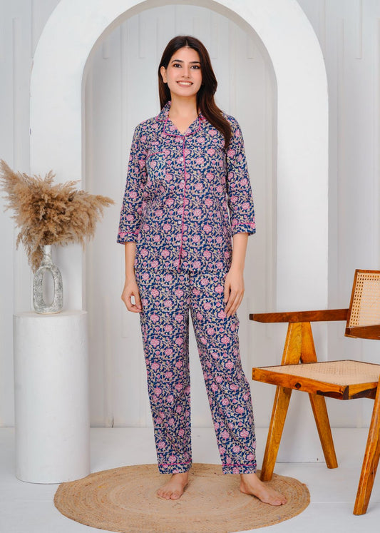 cotton printed night suit set