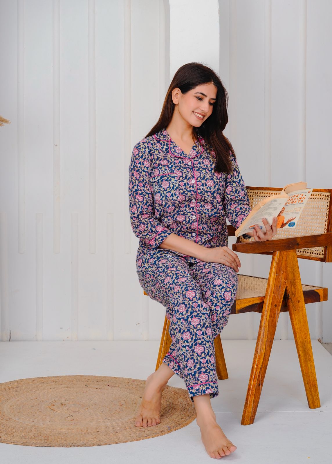 cotton printed night suit set