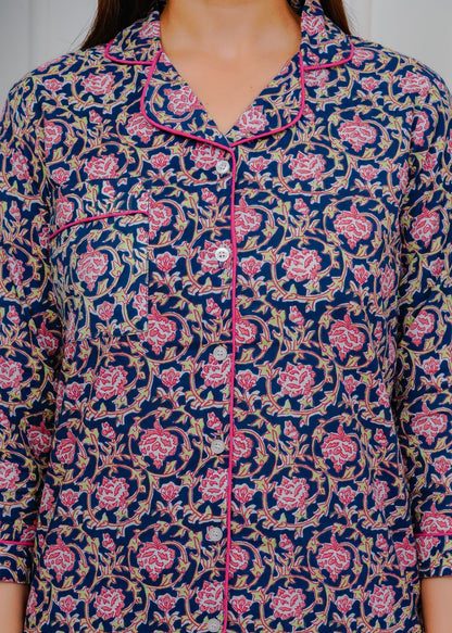 cotton printed night suit set