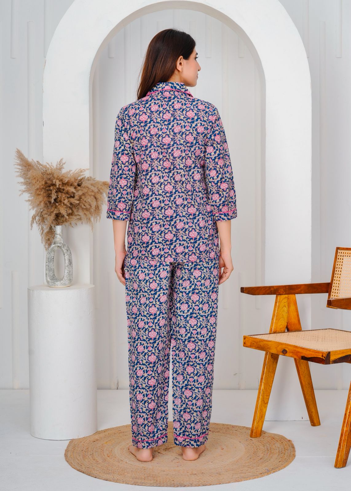 cotton printed night suit set