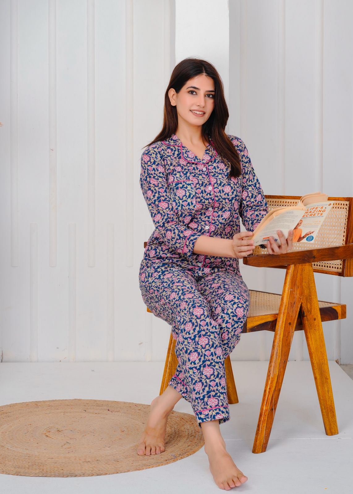 cotton printed night suit set