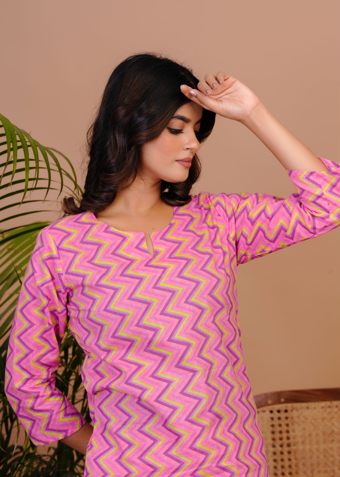 Purple Pink ZigZag Night Wear Set