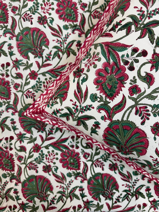 Percale Cotton Gulmohar Fern Double Bedsheet