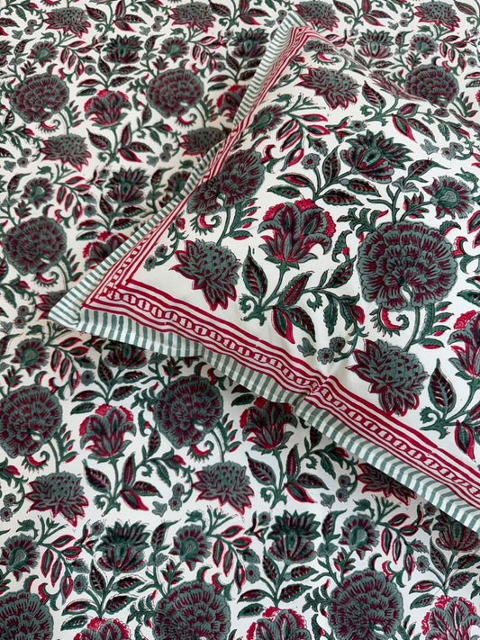 hand block printed bedsheet