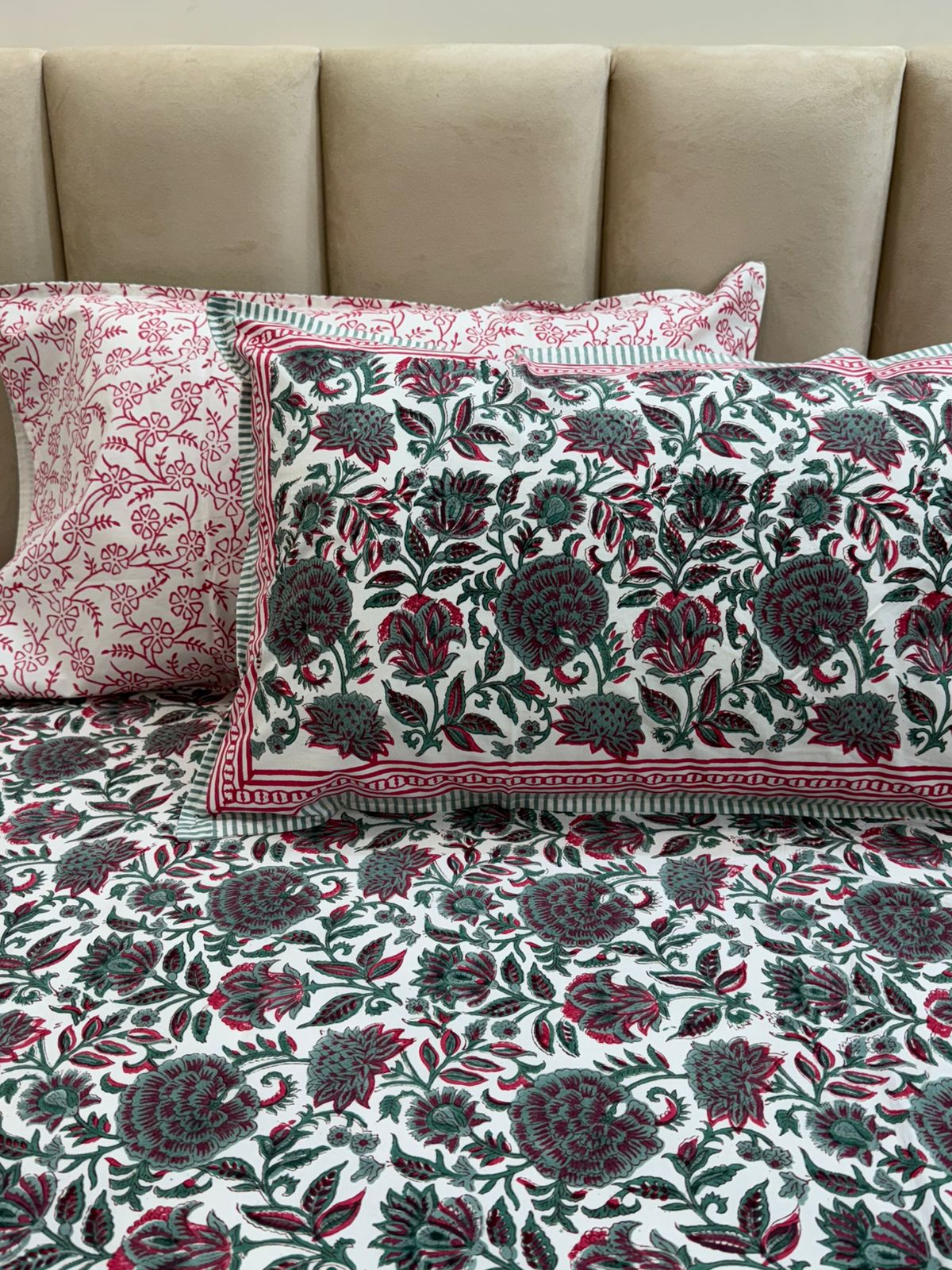 hand block printed bedsheet