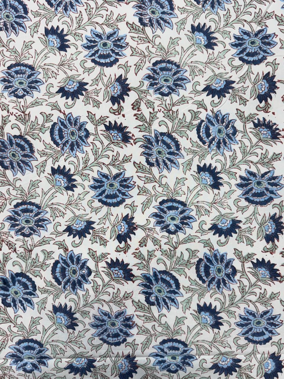 Percale Cotton Sapphire Trellis Double Bedsheet