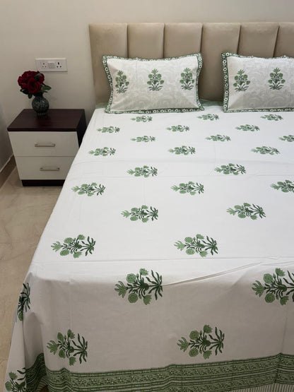 Percale Cotton Pastel Panna Double Bedsheet