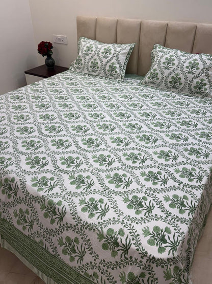Percale Cotton Fresh Fern Double Bedsheet