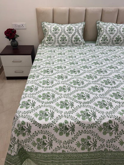 Percale Cotton Fresh Fern Double Bedsheet