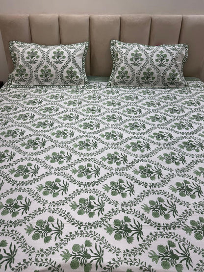 Percale Cotton Fresh Fern Double Bedsheet