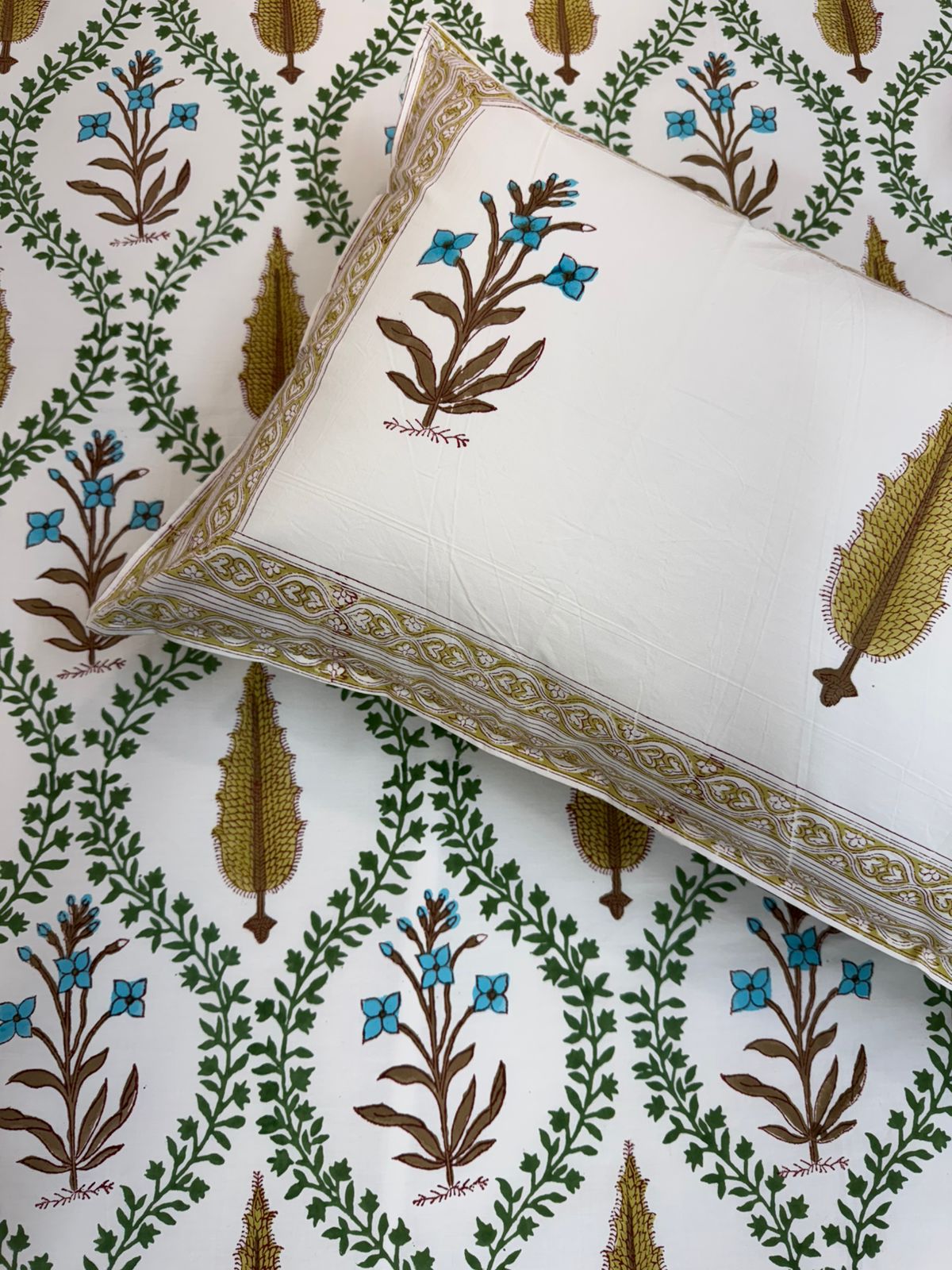 hand block printed bedsheet