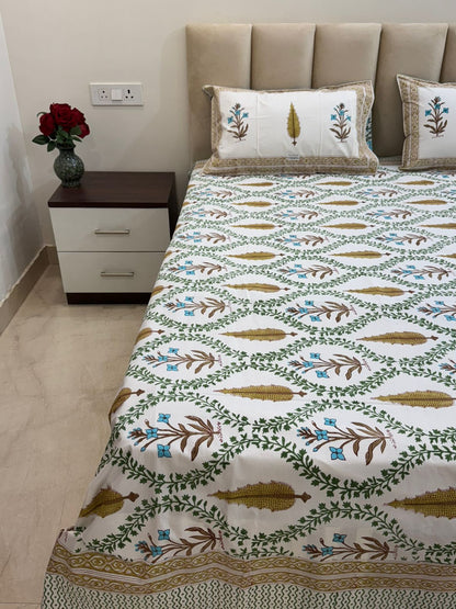 hand block printed bedsheet