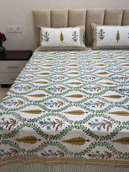 hand block printed bedsheet