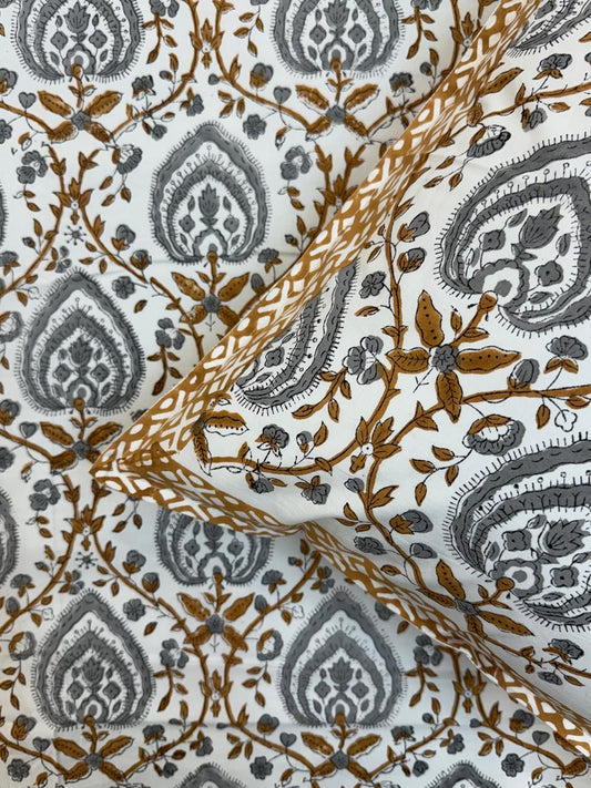 Percale Cotton Grey Meadow Double Bedsheet