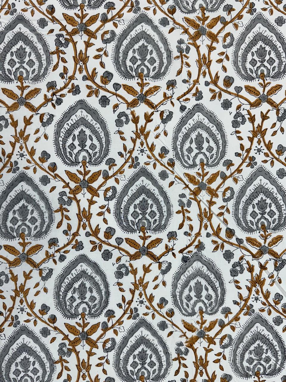 Percale Cotton Grey Meadow Double Bedsheet