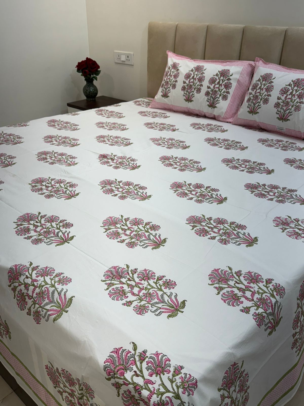 hand block printed bedsheet