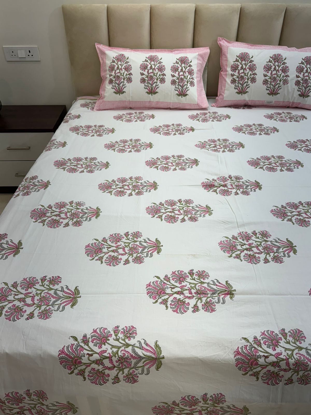 hand block printed bedsheet