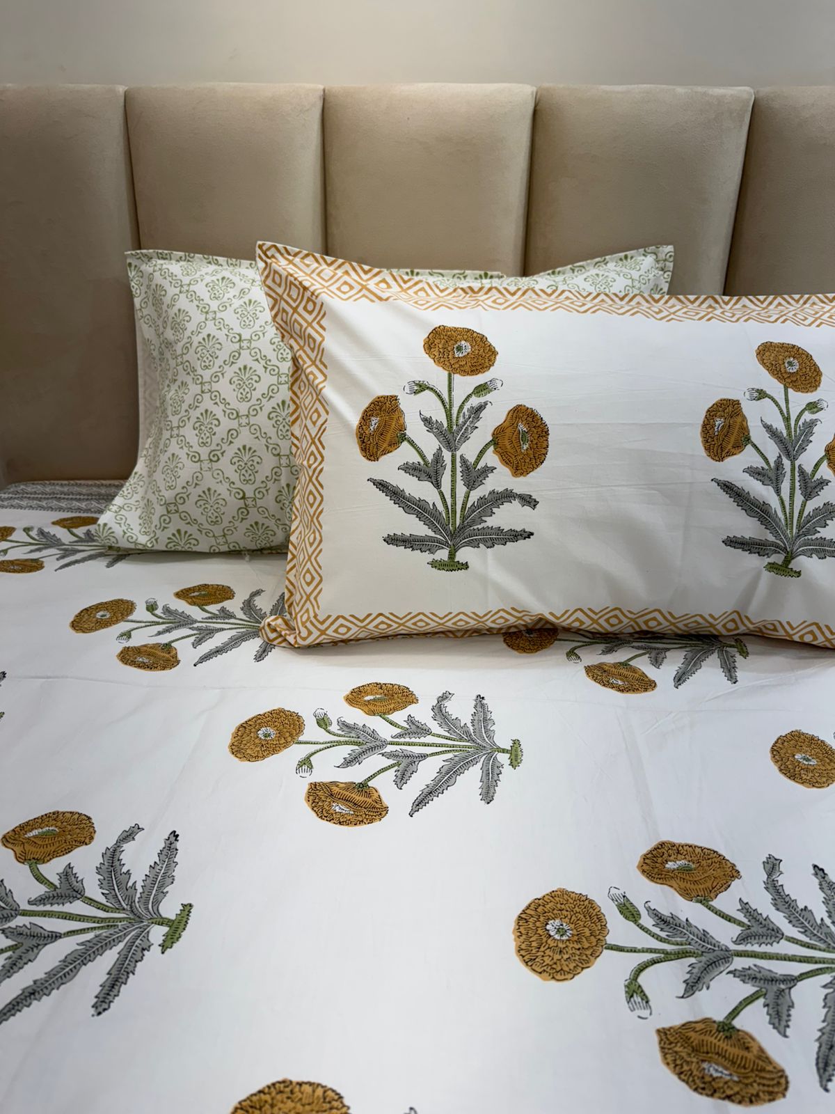 hand block printed bedsheet