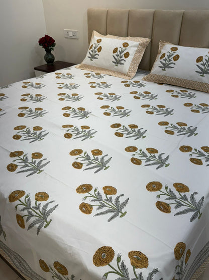 hand block printed bedsheet