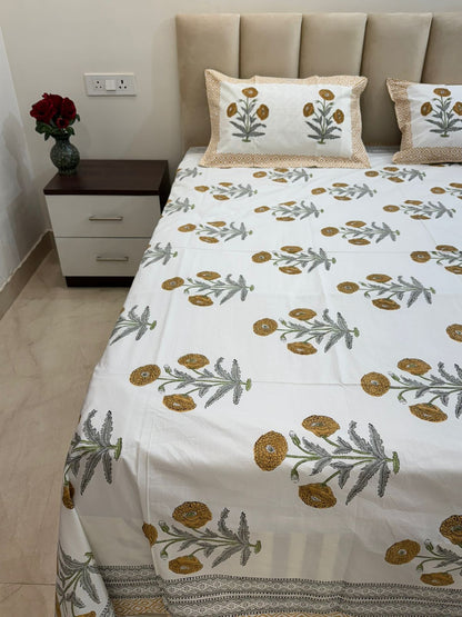 hand block printed bedsheet