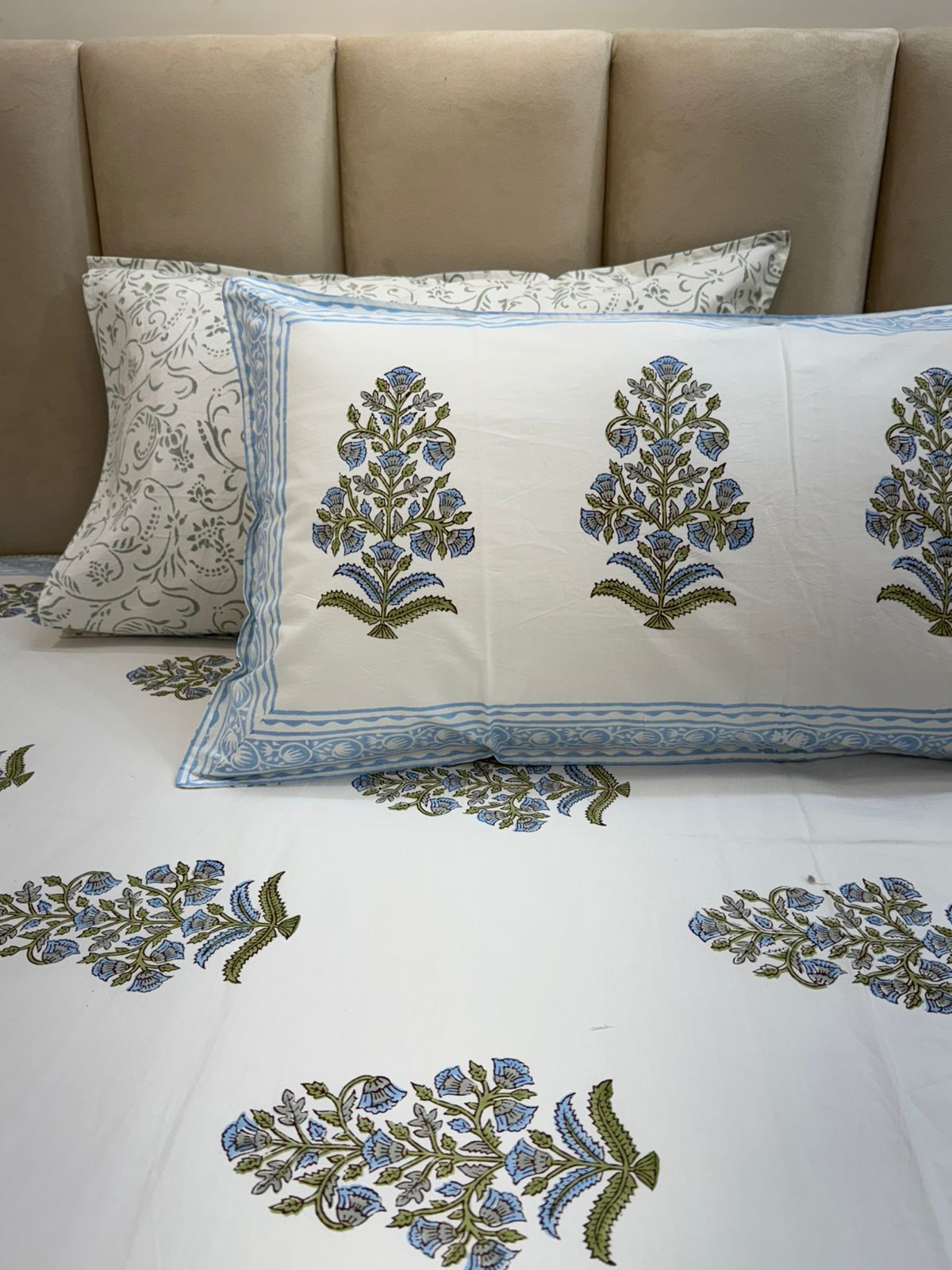 hand block printed bedsheet