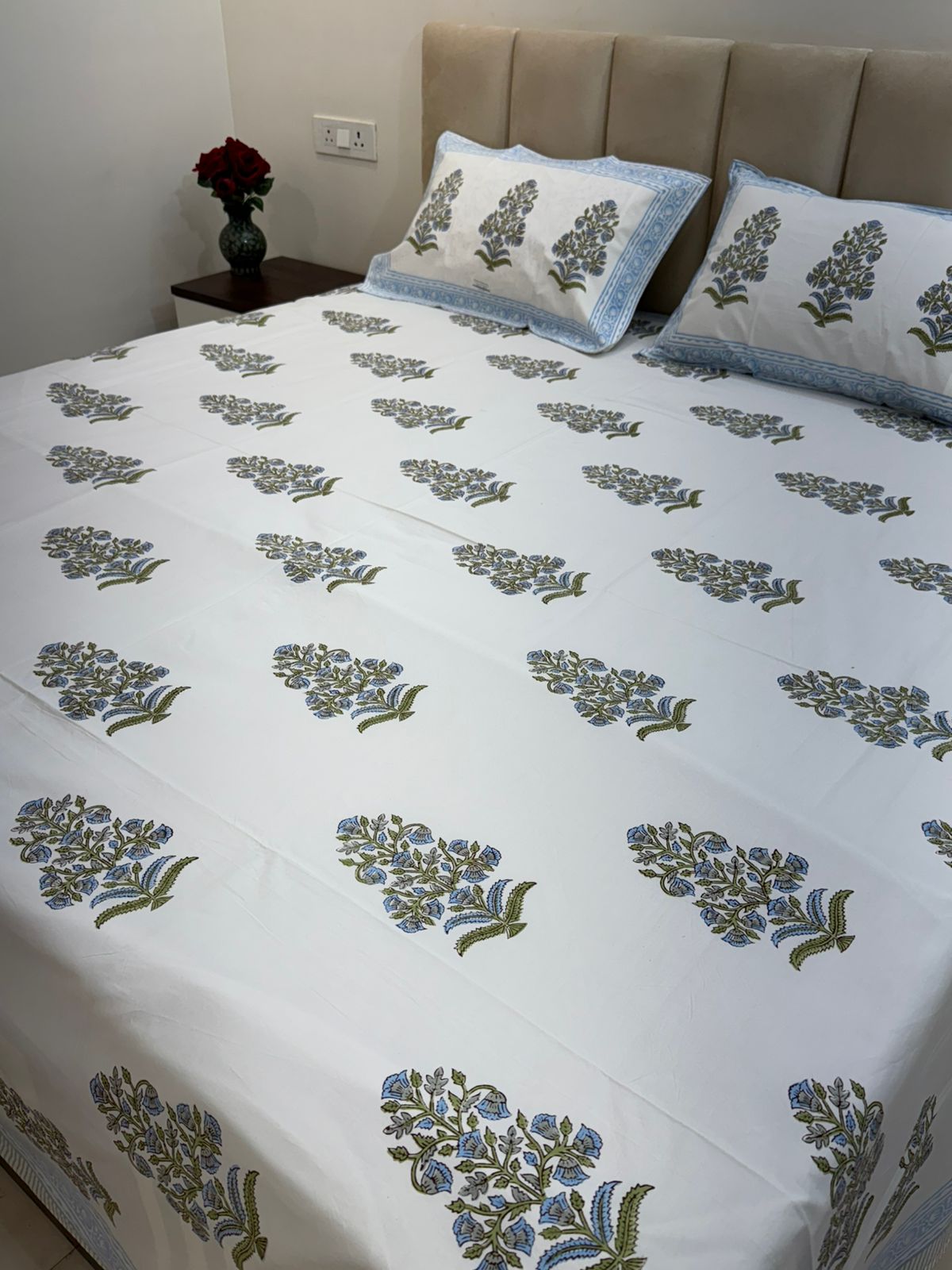 hand block printed bedsheet