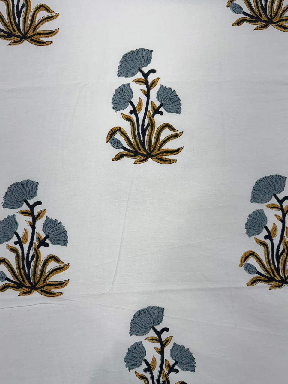 Percale Cotton Gray Boota King Double Bedsheet
