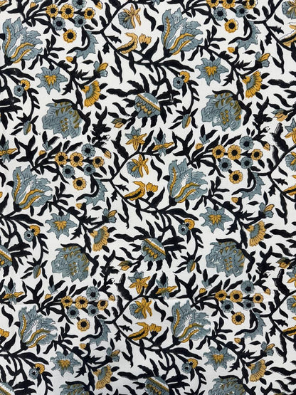 Percale Cotton Gray Mustard King Double Bedsheet