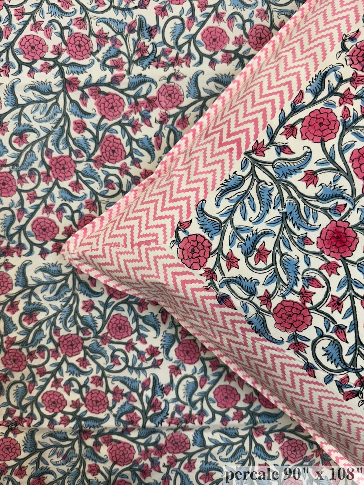 Blush Petals Percale Double Bedsheet