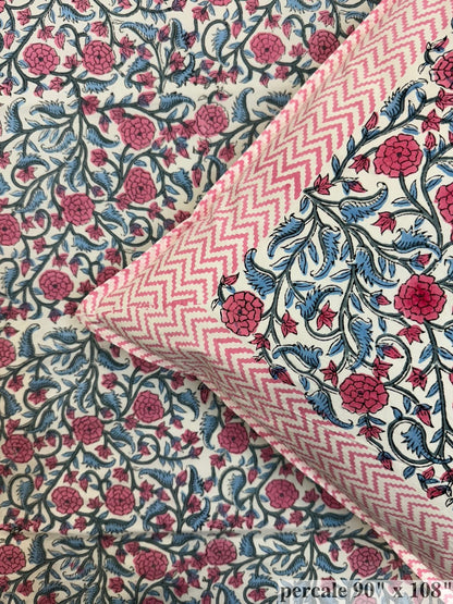 Blush Petals Percale Double Bedsheet