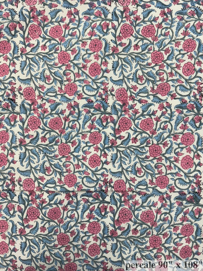 Blush Petals Percale Double Bedsheet