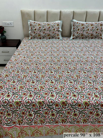 Garden Glow Percale Double Bedsheet