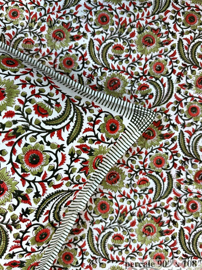 Garden Glow Percale Double Bedsheet