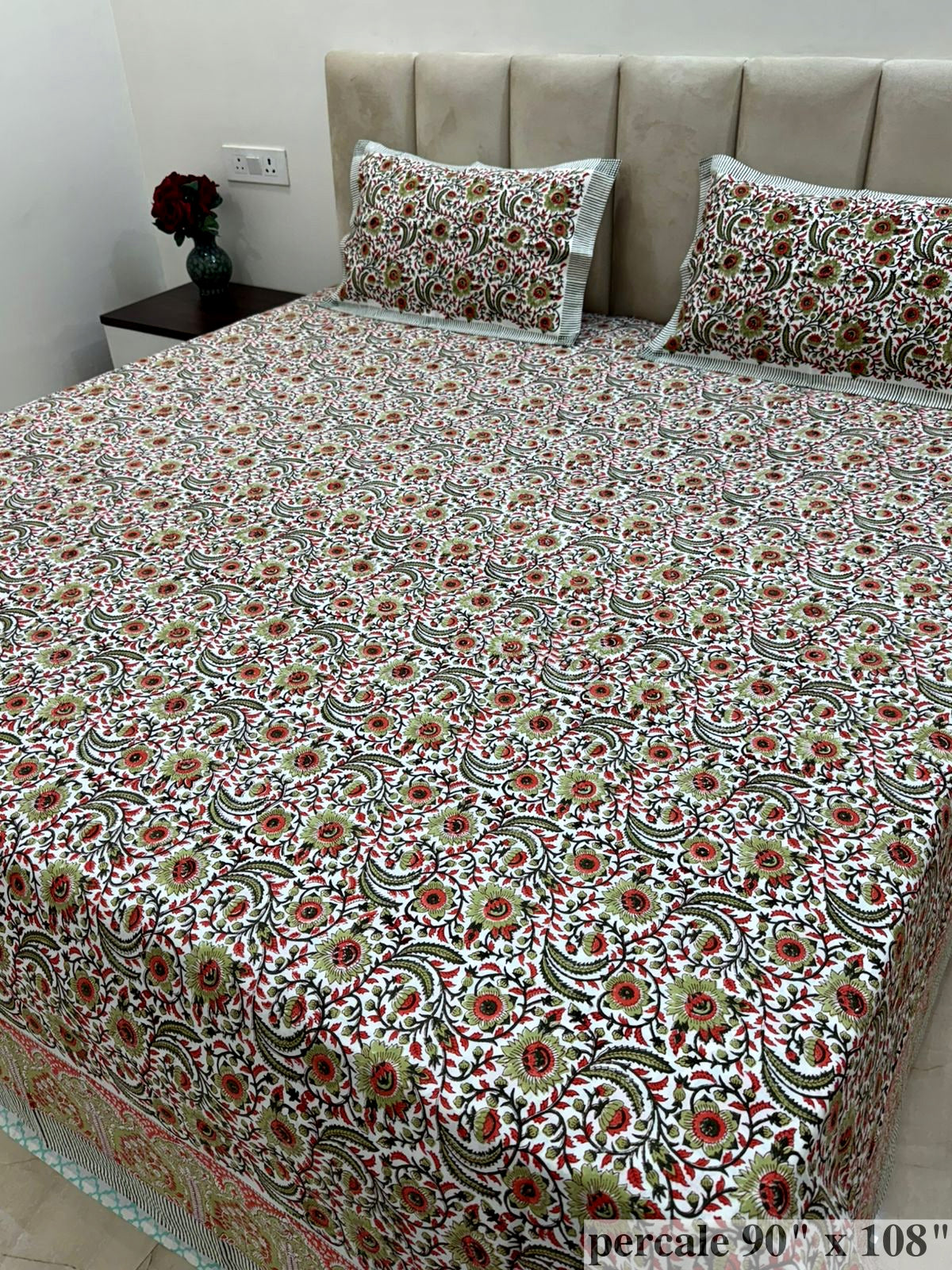 Garden Glow Percale Double Bedsheet