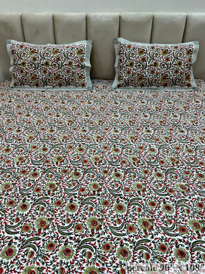 Garden Glow Percale Double Bedsheet