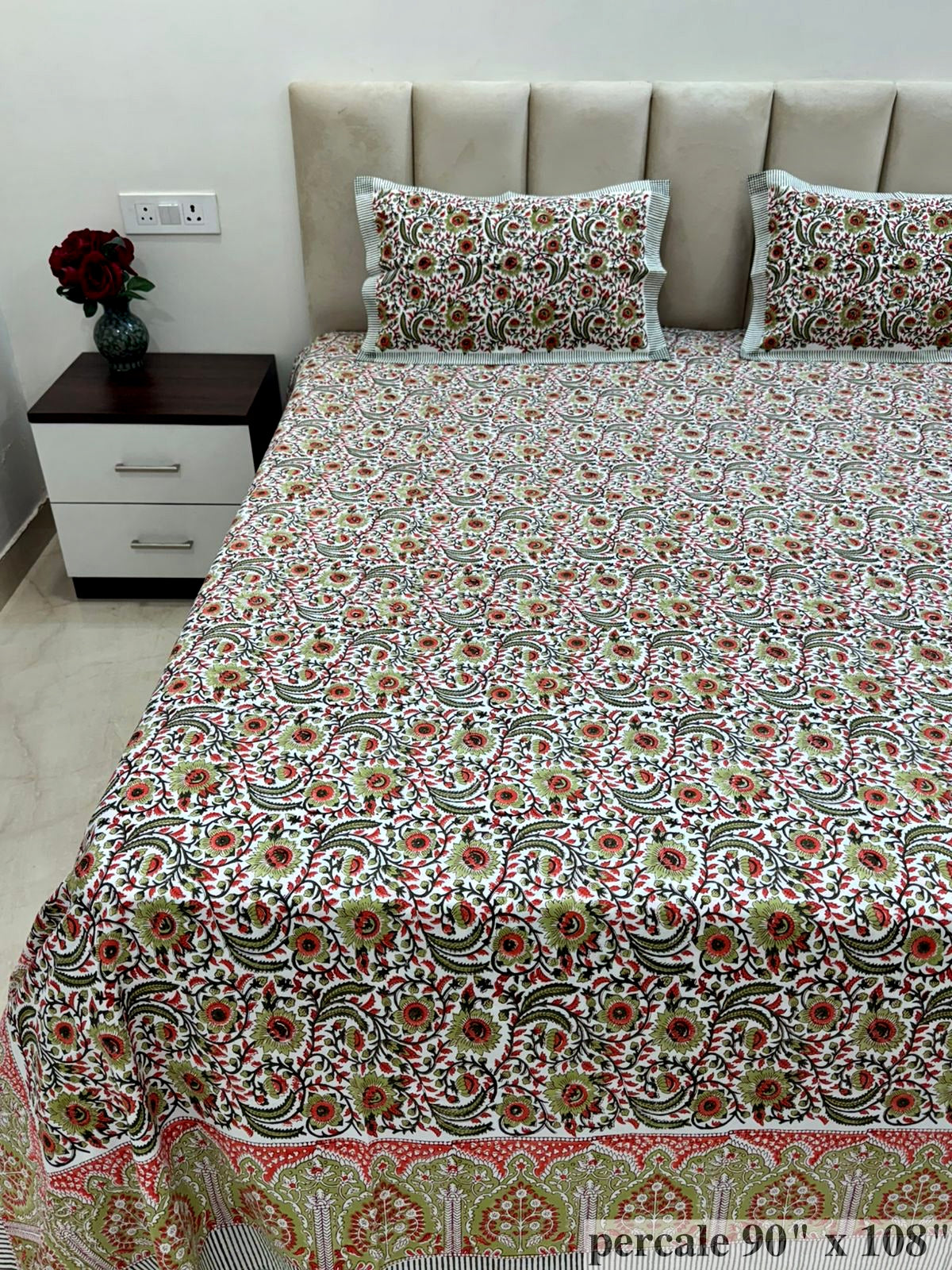 Garden Glow Percale Double Bedsheet