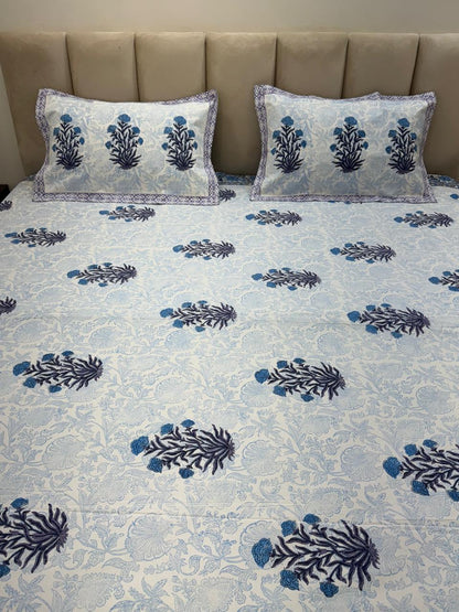 Percale Cotton Neel Boota Double Bedsheet
