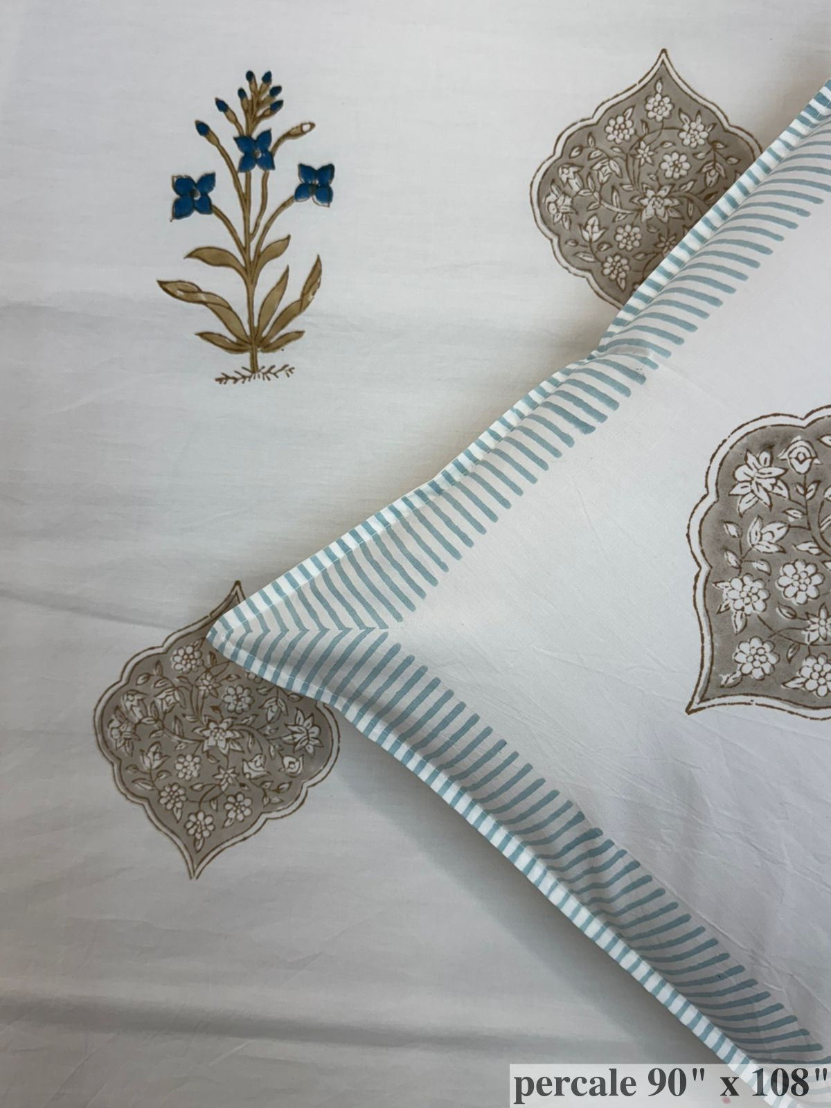 Harvest Mughal Boota Percale Double Bedsheet