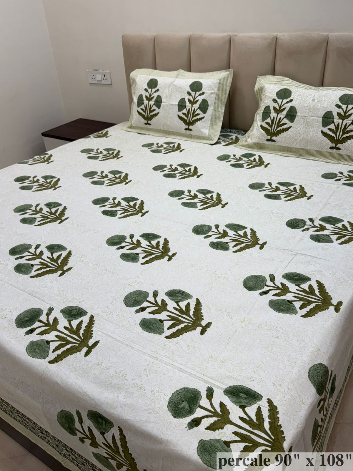Emerald Green Boota Percale Double Bedsheet