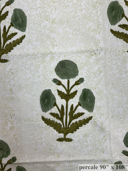 Emerald Green Boota Percale Double Bedsheet