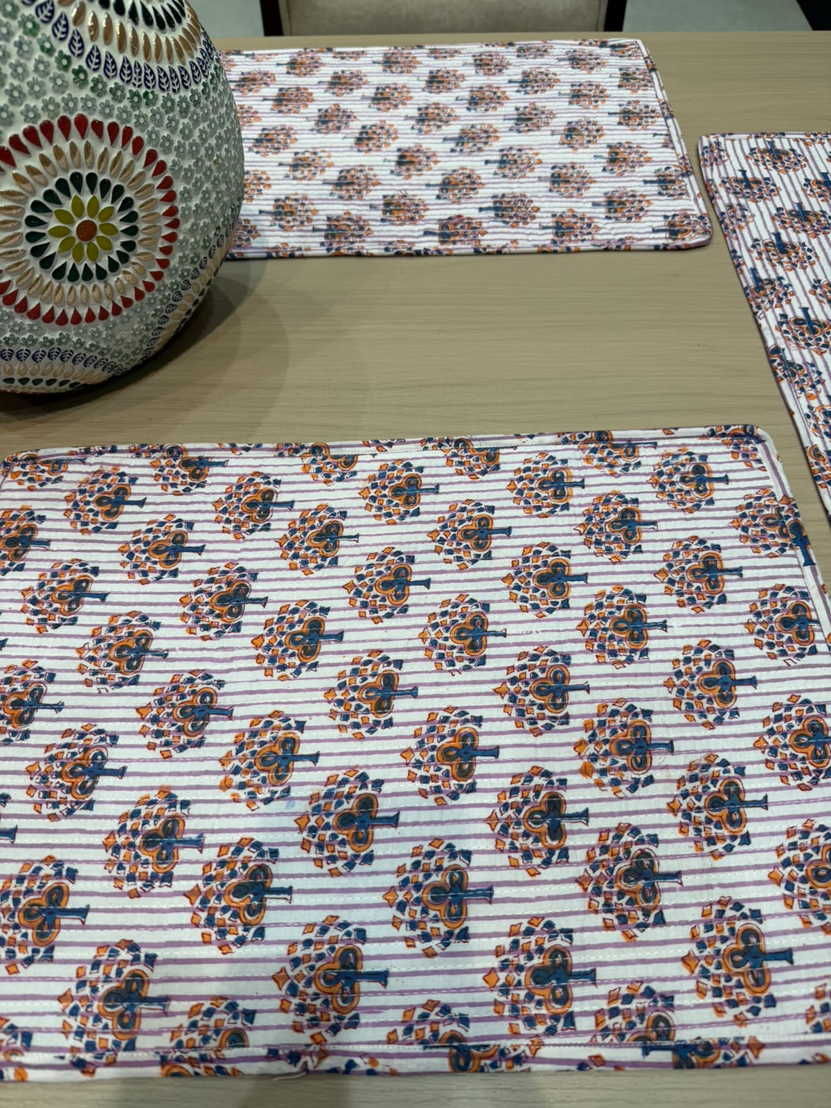 Cotton Quilted Dining Mat Set