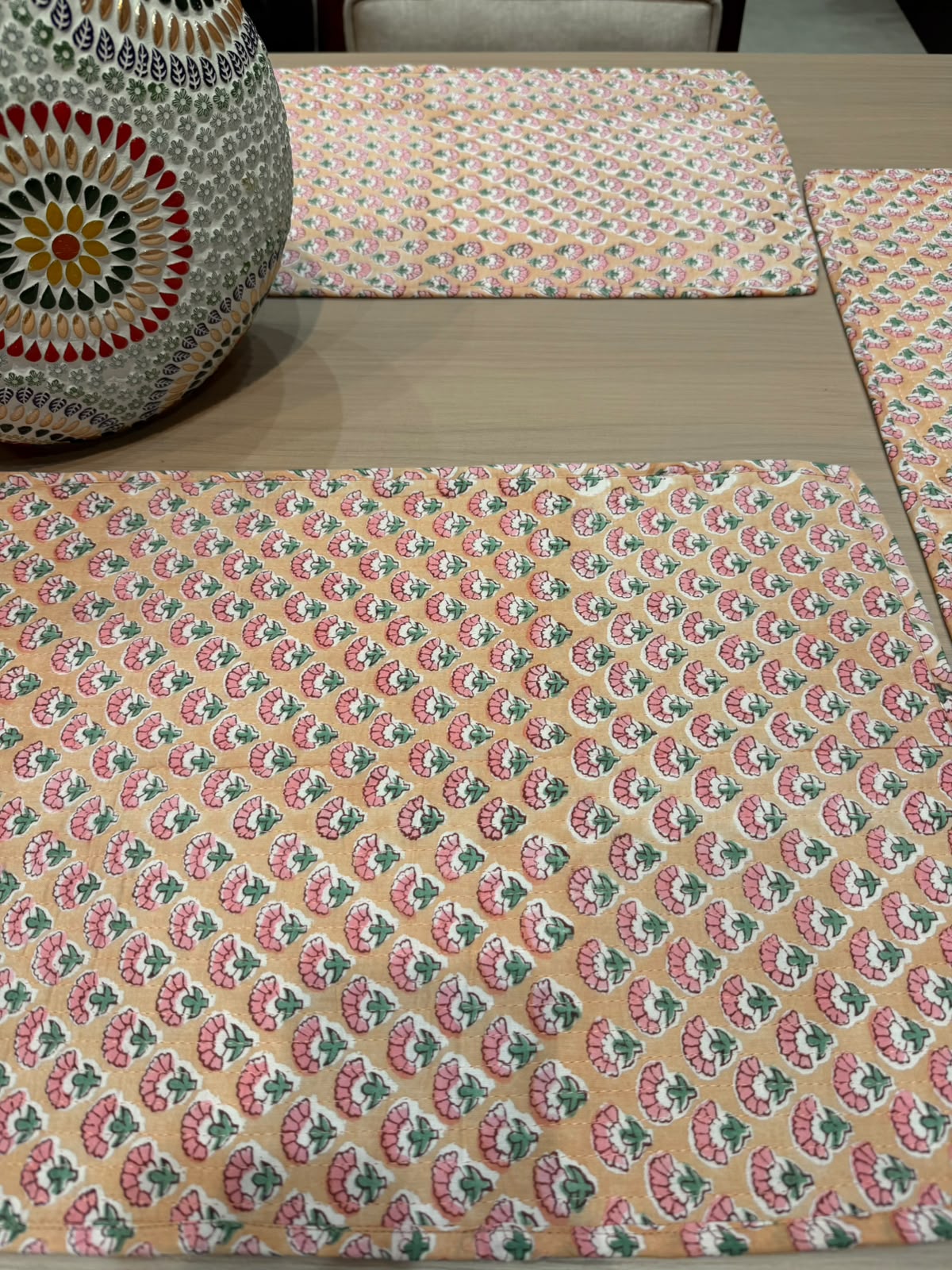 Cotton Quilted Dining Mat Set