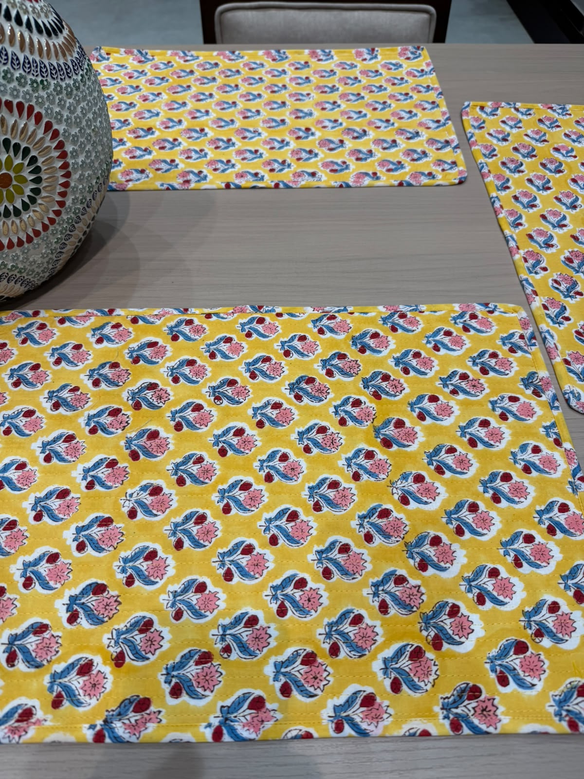 Cotton Quilted Dining Mat Set